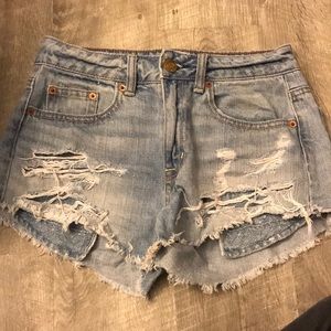 Distressed High Waisted Shorts